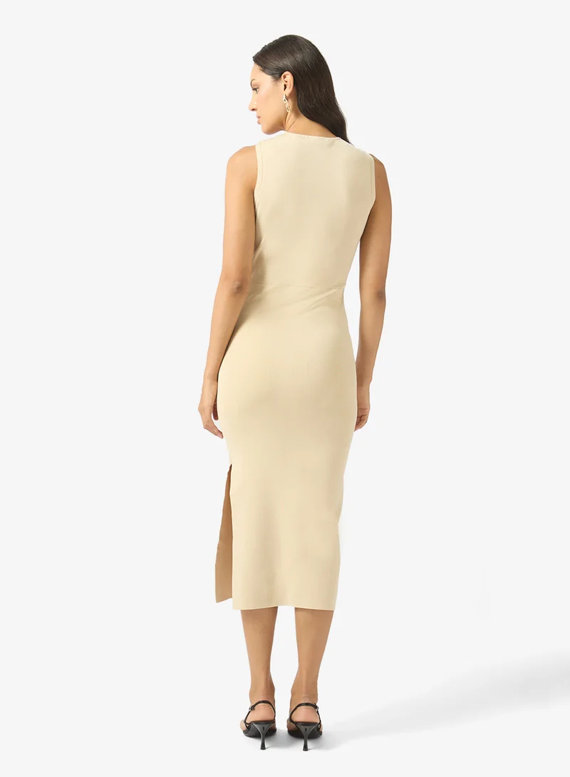 تيد بيكر Mellana Knitted Twist Neck Midi Dress