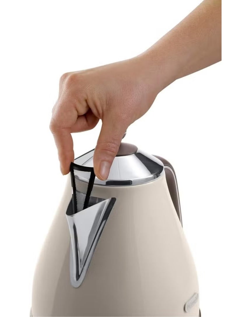 De'Longhi Vintage fast electric kettle 1.7L 2000W KBOV2001BG (beige) - Image 4