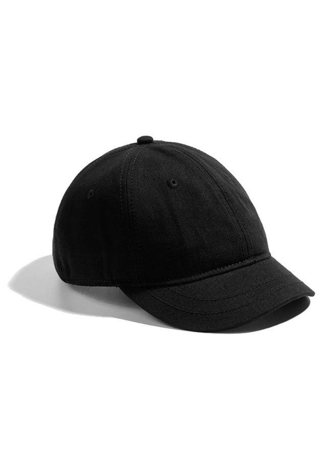 Cotton Baseball Cap, Black, Adjustable Short Brim Trucker Hat, Unisex, 56-59cm - Image 1