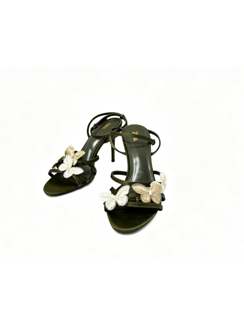 Zara Butterfly Embellished Strappy Open-Toe High-Heel Sandals - Image 2