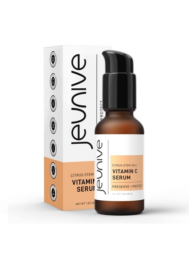 Jeunive Citrus Stem Cells Vitamin C Serum With Antiaging Hyaluronic Acid & Citrus Stem Cells | Day And Night Nourishment To Refresh And Even Blemishes For That Special Glow 1 Oz (28G) - Image 1
