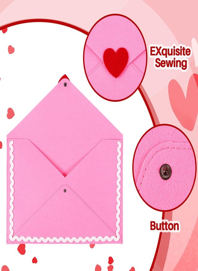 Mindsoft 4 Pcs Valentine's Day Envelope Chair Covers Envelope Seat Storage Pockets Felt Valentine Chair Covers Gift Love Heart Seat Cover for Kitchen Wedding Party Home Celebration (Regular Colors) - Image 4