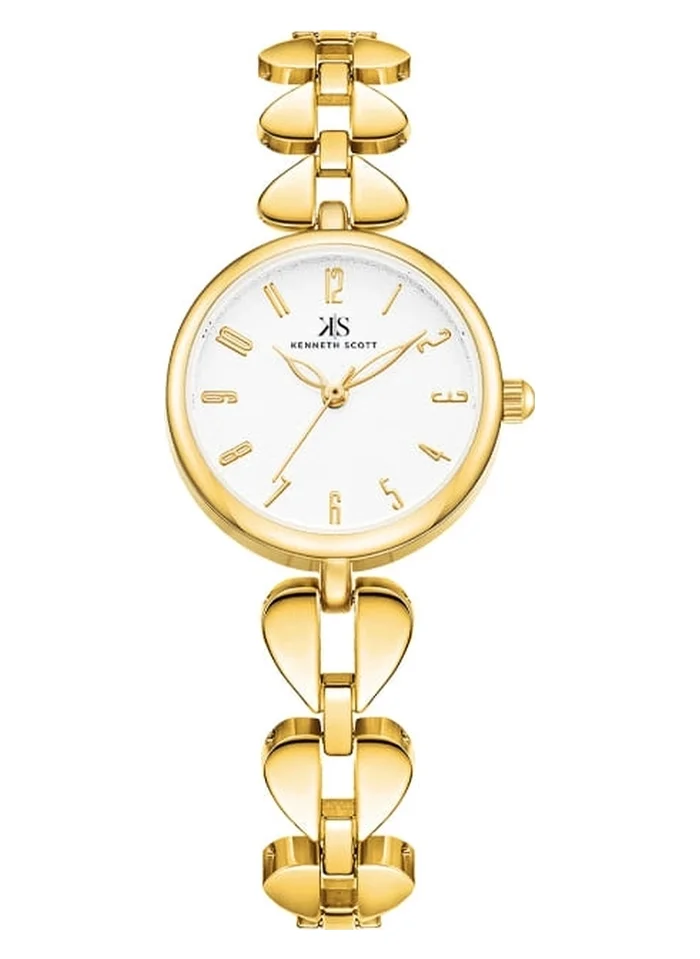كينيث سكوت Kenneth Scott K23504-GBGW Women's Analog Display Watch & Alloy Strap Gold