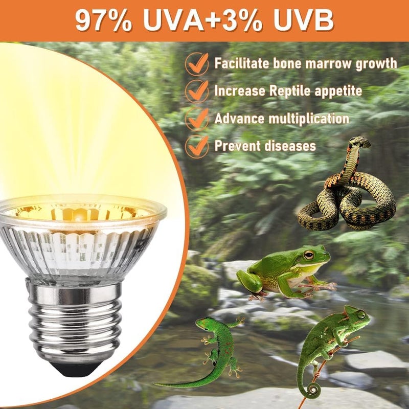 VAYINATO ® 50 واط ضوء تسخين السلحفاة الأشعة فوق البنفسجية UVA UVB لمبة حرارة السلحفاة لمبة هالوجين تسخين السلحفاة من Petzlifeworld - Image 4