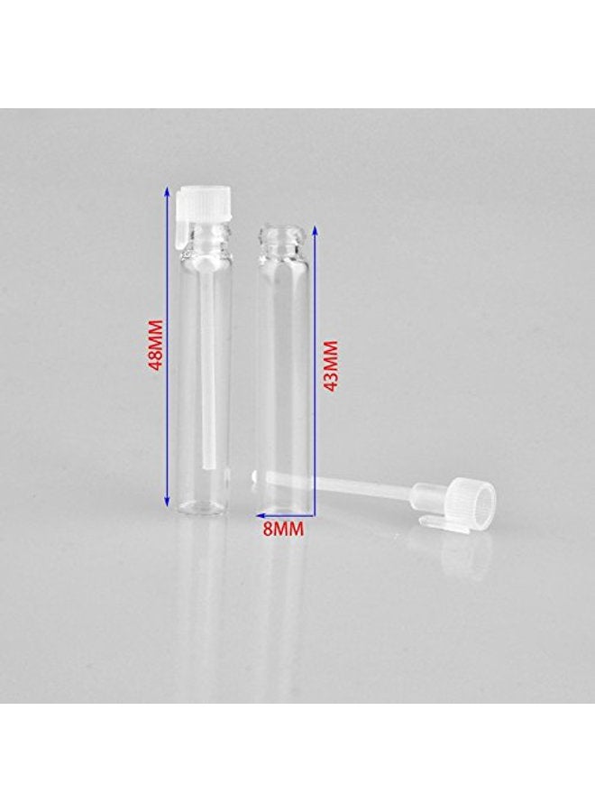 Enslz 2ml 100Pcs Mini Sample Cute Glass Travel Oil Perfume Bottle with Drop& Spray Empty Sample Bottle for Essential Oils Aromatherapy (2ml) - Image 2