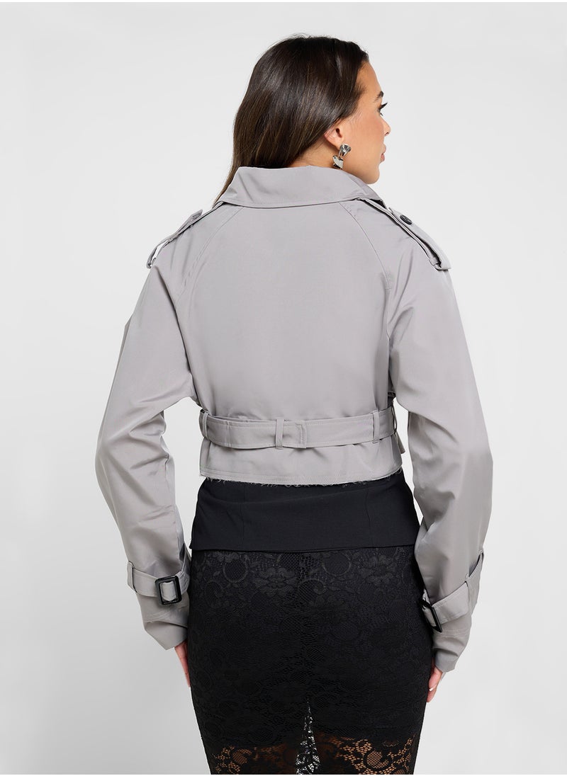 Ginger - Cropped Trench Jacket - Image 1