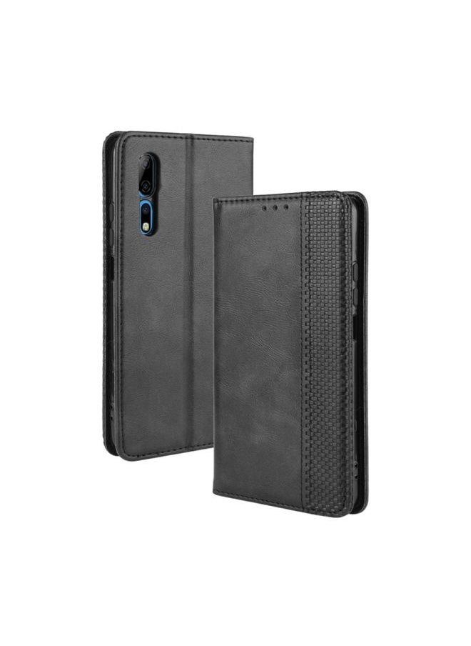 HuHa Case Cover For ZTE Axon 10 Pro/Axon 10 Pro 5G/A2020 Pro Magnetic Buckle Retro Crazy Horse Texture Horizontal Flip Leather Case  , with Holder & Card Slots & Photo Frame(Black) 