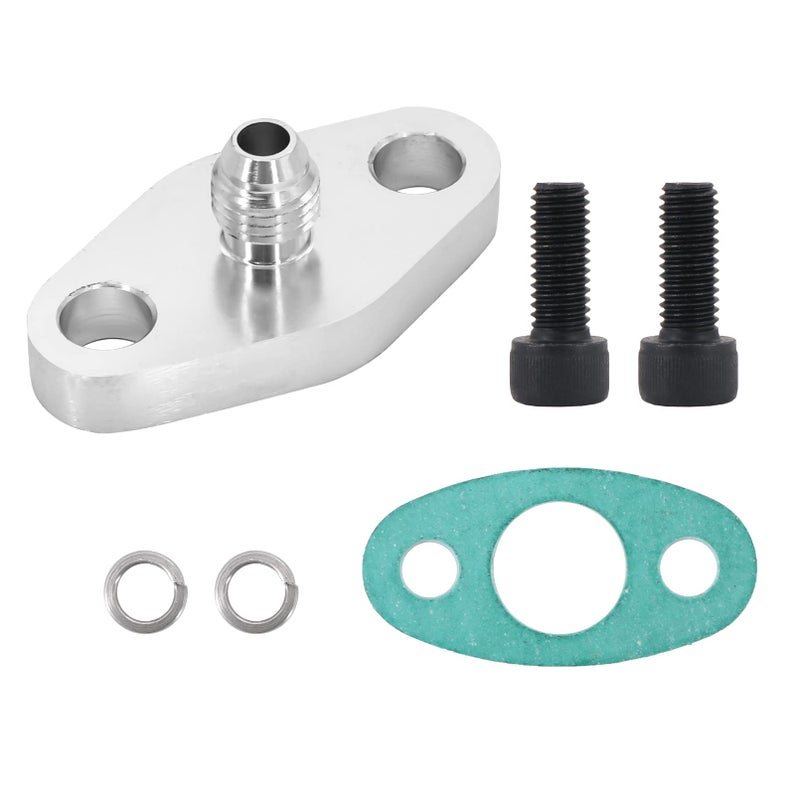 Tektall Aluminum Female Oil Drain Turbo Flange T3 T4 T04 GT40 GT55 ODF-02 1/2 NPT - Image 1