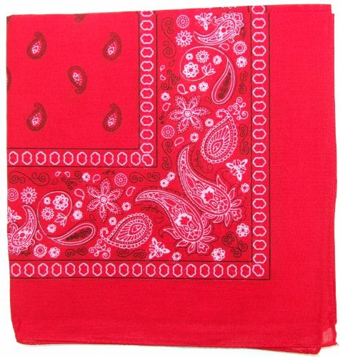 Kaiser Novelty Bandanas Paisley Cotton Bandanas (Red 22 X 22 in) - Image 4