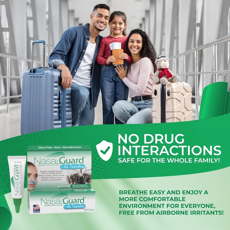 NasalGuard Airborne Particle Blocker Nasal Gel for Air Travelers  DrugFree Nonirritating Nondrowsy Airplane Travel Approved Cool Menthol  Over 150 Applications Per Tube 01 oz Pack of 1 - Image 2