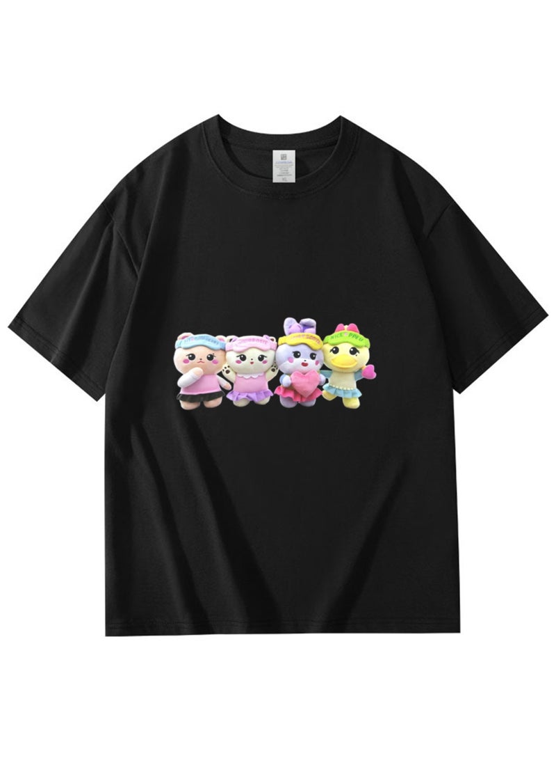 NIBEMINENT Blackpink Printed Cotton Short Sleeves T-Shirt 