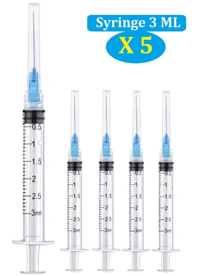 Medical Disposable Syringe 3ML With Needle Individually Sealed 5 Pieces - Image 1