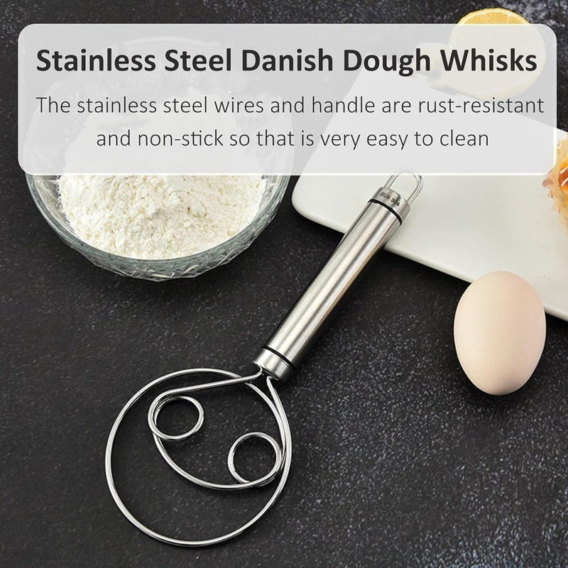 DHARTI MART Atta Kneader Dough Maker Stainless Steel Food Processor Tools with Hanging Hole Durable Blender Beater Flour Mixer for EggPastry etc Time Saving Mixing Stick for Home Kitchen Baking Accessories  - Image 2