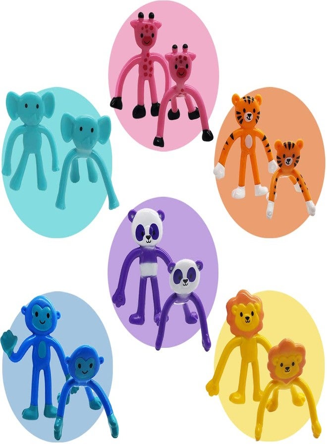 ArtCreativity Animal Bendable Figures, Set of 48, Stress Relief Bendy Toys for Kids in Panda, Tiger, Giraffe, Monkey, Elephant and Lion Designs, Bendable Toys, Zoo Animal Party Favors - Image 4