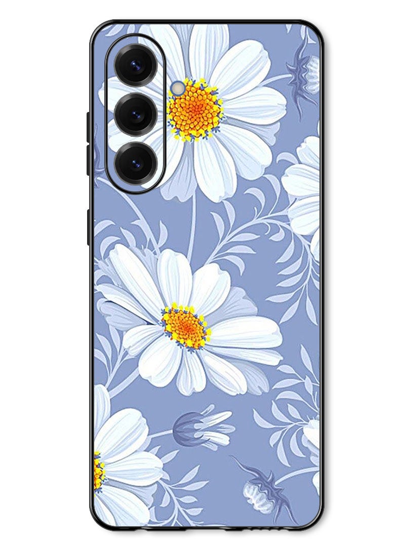 Theodor Case Compatible with Samsung Galaxy A17/ M17 6.7 Inch Protection Shockproof Bumper Cover White Yellow Flower - Image 1