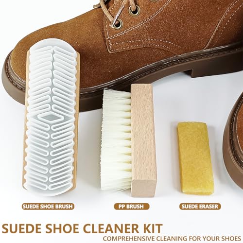 Gmeily 3Pcs Suede Shoe Brush and Eraser Suede Nubuck Cleaning Brush for Shoes - Image 2