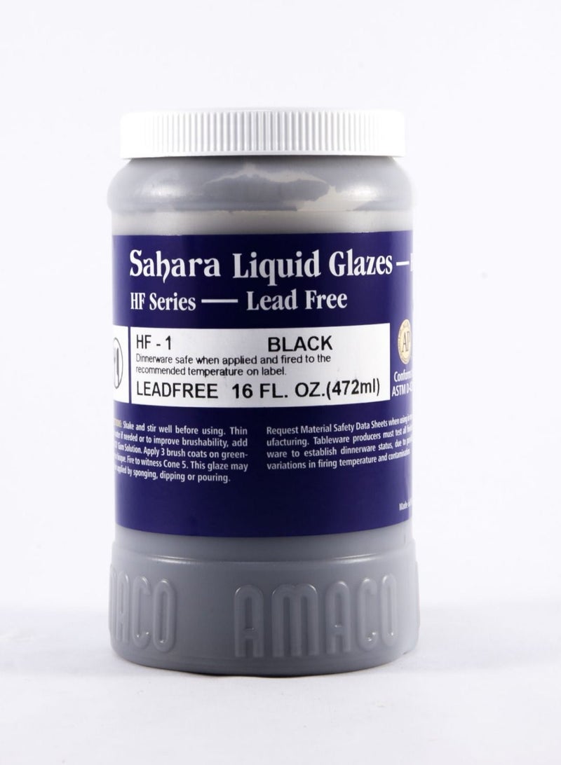 Amaco High Fire Glaze HF-1 Black Lead Free 1 Pint for Pottery and Ceramics - Image 2