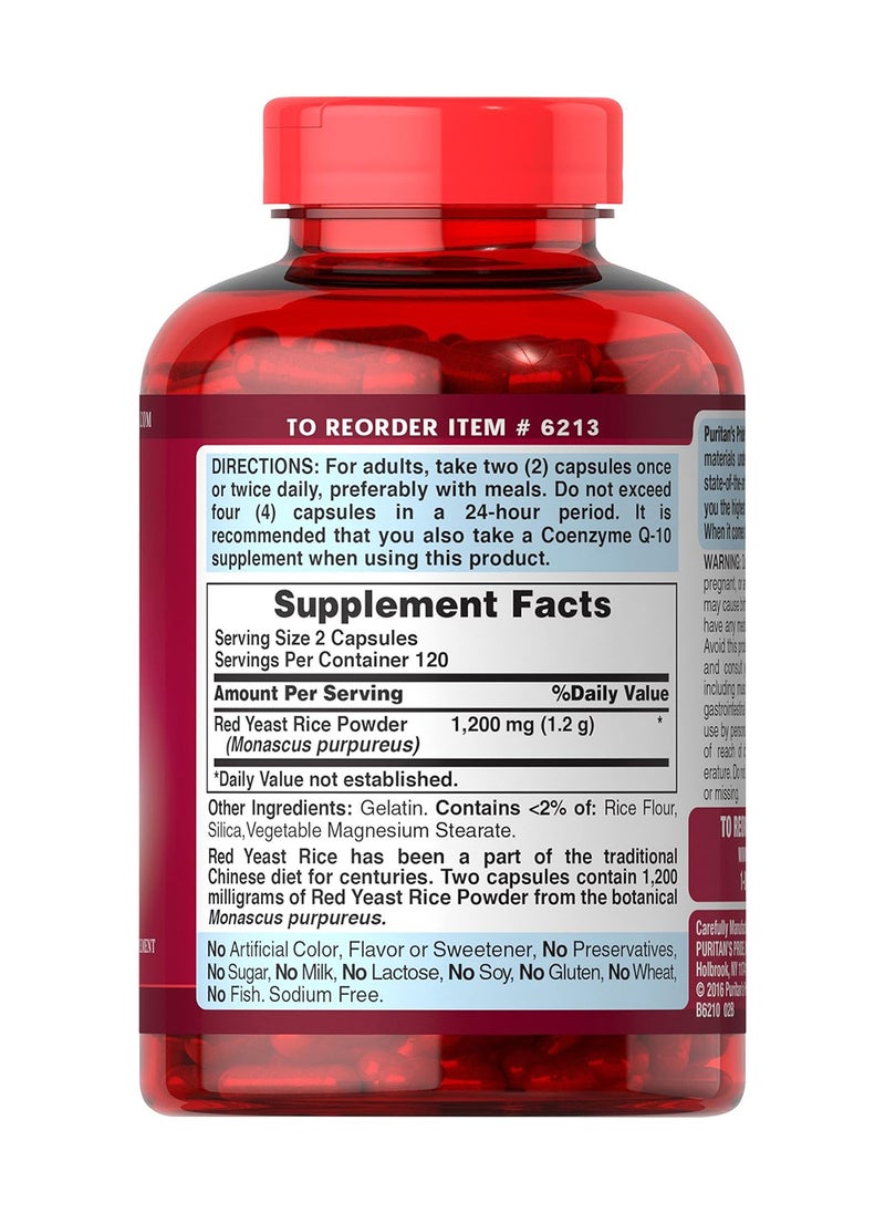 Puritan's Pride Red Yeast Rice 600 Mg 240 Count  - Image 3