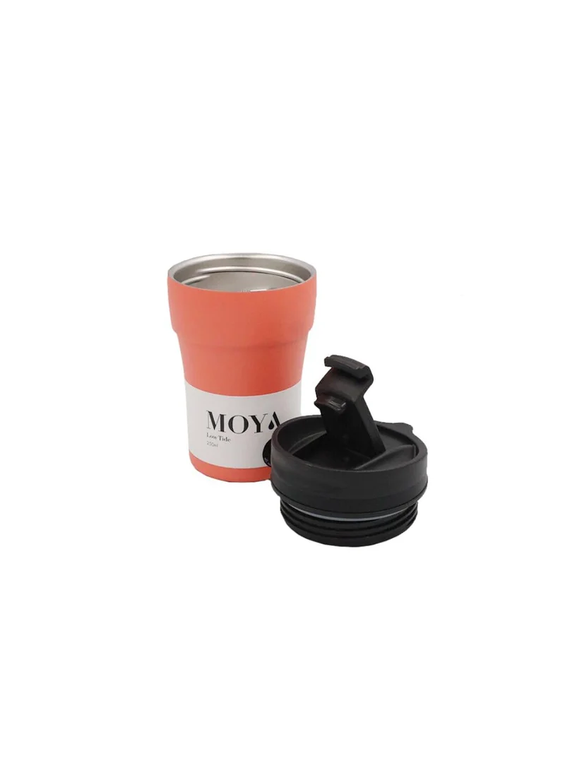 MOYA Moya "Low Tide" 250ml Travel Coffee Mug Black/Coral