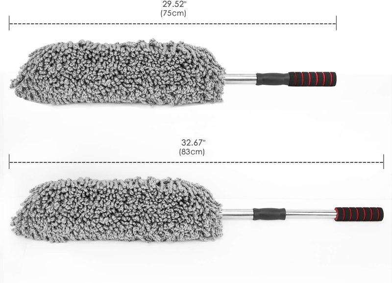 TNEMEC Microfiber Car Duster Handle Cleaning Brush Exteriror and Interiror Cloth Ac Vent Cleaner for Car Motorbike SUVs Soft Extendable Wet Dry Scratch Free Surface Multipurpose Dusting - Image 4