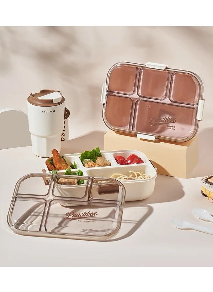 Lunchbox Container with 5 Compartments, 1300ml Capacity, Includes Spoon&Fork, 3 Colors - pzsku/Z8E2C895D99AC17136011Z/45/_/1735762903/e03ec16e-fa42-41c8-ba9c-5551cdbc8a7b