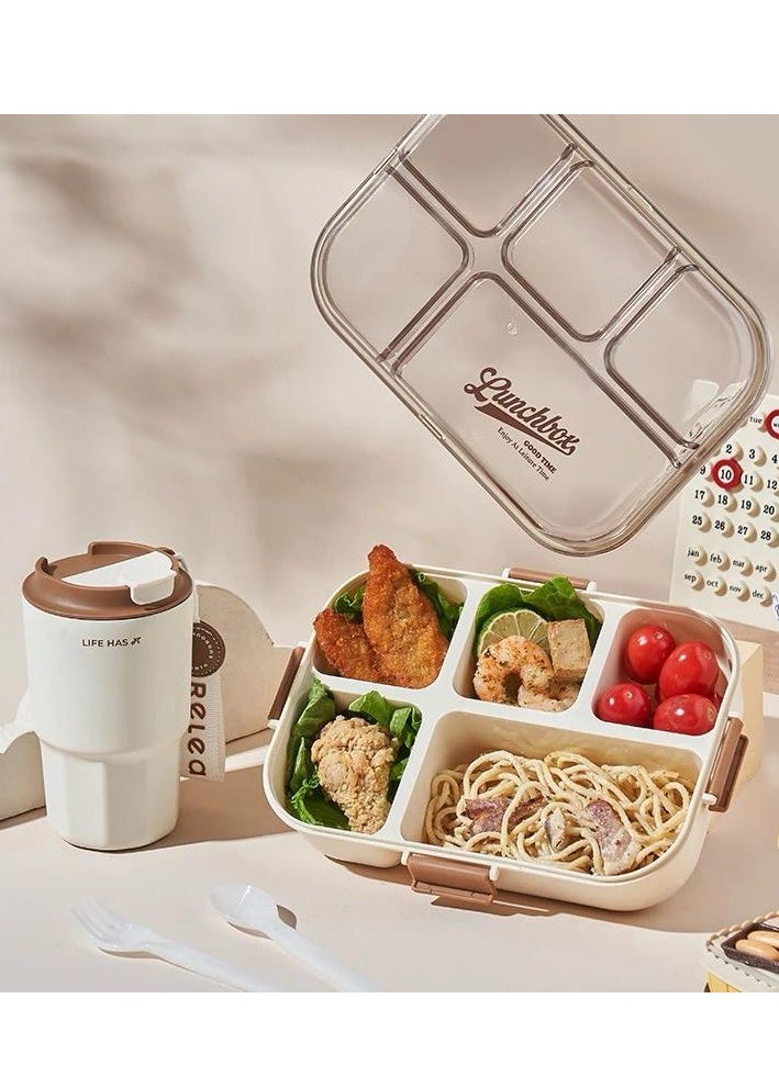 Lunchbox Container with 5 Compartments, 1300ml Capacity, Includes Spoon&Fork, 3 Colors - pzsku/Z8E2C895D99AC17136011Z/45/_/1735762913/45d6c85b-d778-48c7-afeb-856e43cd7f72
