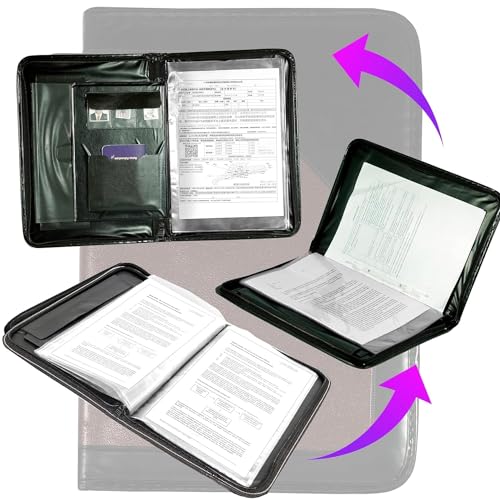 VERAT File Folder/Certificates/Documents Holder/Document Bag/Portfolio/Expanding File/Executive File/Coloured File Folders/Leaf/Leather/Executive Folder/Multipurpose(Black) - Image 2