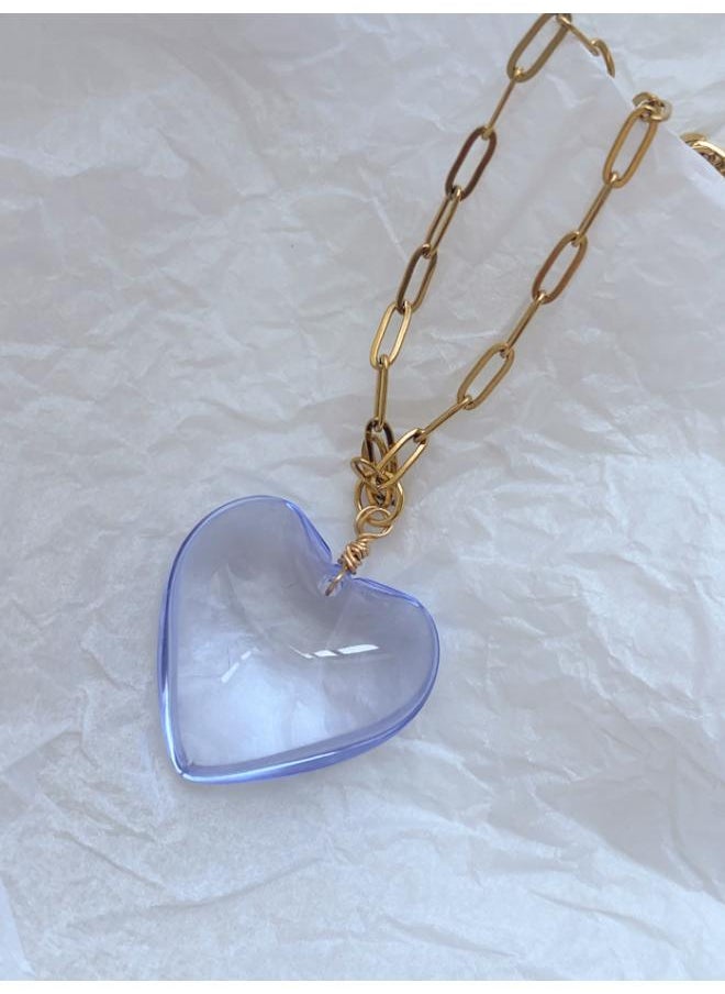 NIBEMINENT European And American Summer Color Love Pendant Stackable Spice Girl Necklace Dopamine Chocker Collar Y2k Style 