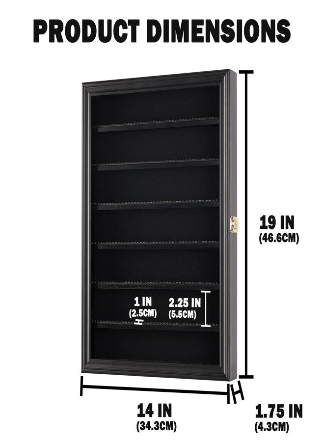 DisplayGifts Minifigure Display Case - Building Block Toy Wall Cabinet Showcase for Small Miniature Collectibles Mini Brands Thimbles, Lockable UV Protection Door (Black Finish Frame) - Image 3