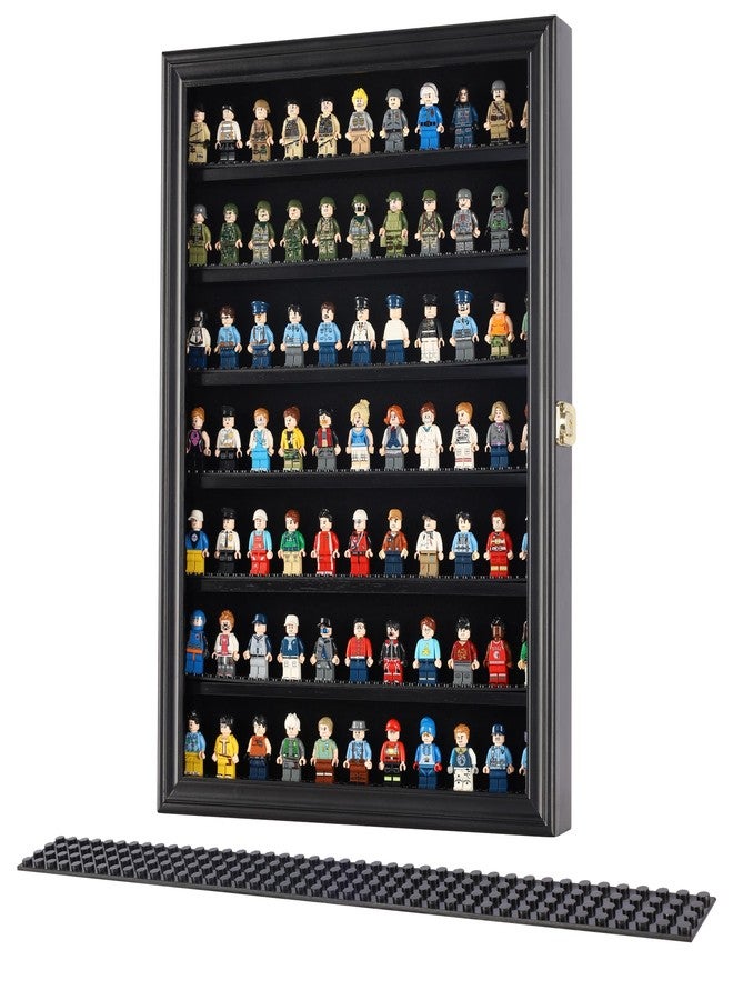 DisplayGifts Minifigure Display Case - Building Block Toy Wall Cabinet Showcase for Small Miniature Collectibles Mini Brands Thimbles, Lockable UV Protection Door (Black Finish Frame) - Image 2