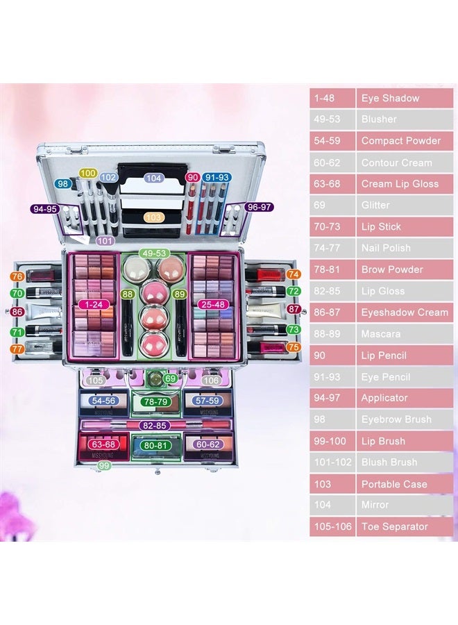 FantasyDay All-in-one Holiday Make up Gift Set | Makeup Kit for Women Full Kit Essential Starter Bundle Include Eyeshadow Palette Lipstick Blush Foundation Concealer Face Powder Mascara Lipgloss Brush - Image 4