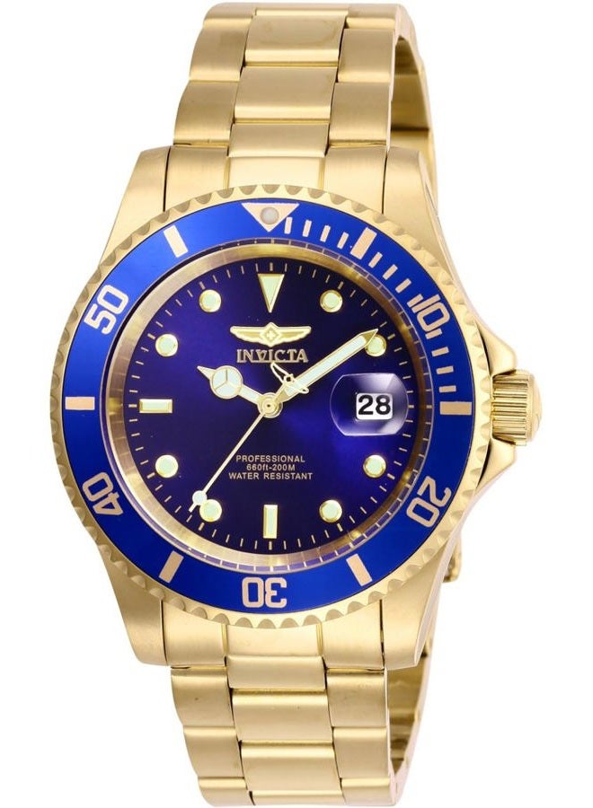 Invicta ساعة كواتز للغوص الاحترافي للرجال بحزام من الفولاذ المقاوم للصدأ، ذهبية/زرقاء، 26974 - Image 1