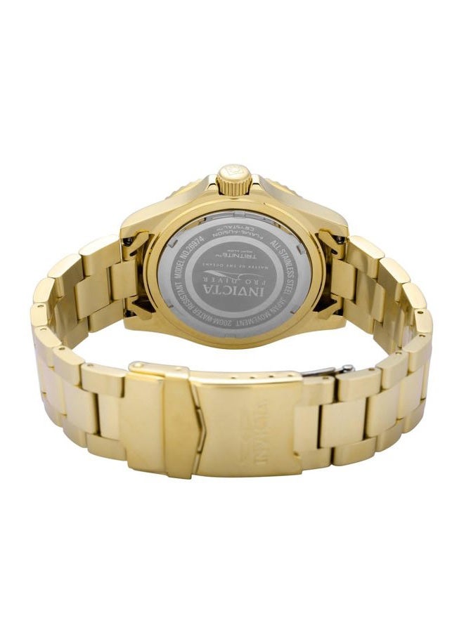 Invicta ساعة كواتز للغوص الاحترافي للرجال بحزام من الفولاذ المقاوم للصدأ، ذهبية/زرقاء، 26974 - Image 4