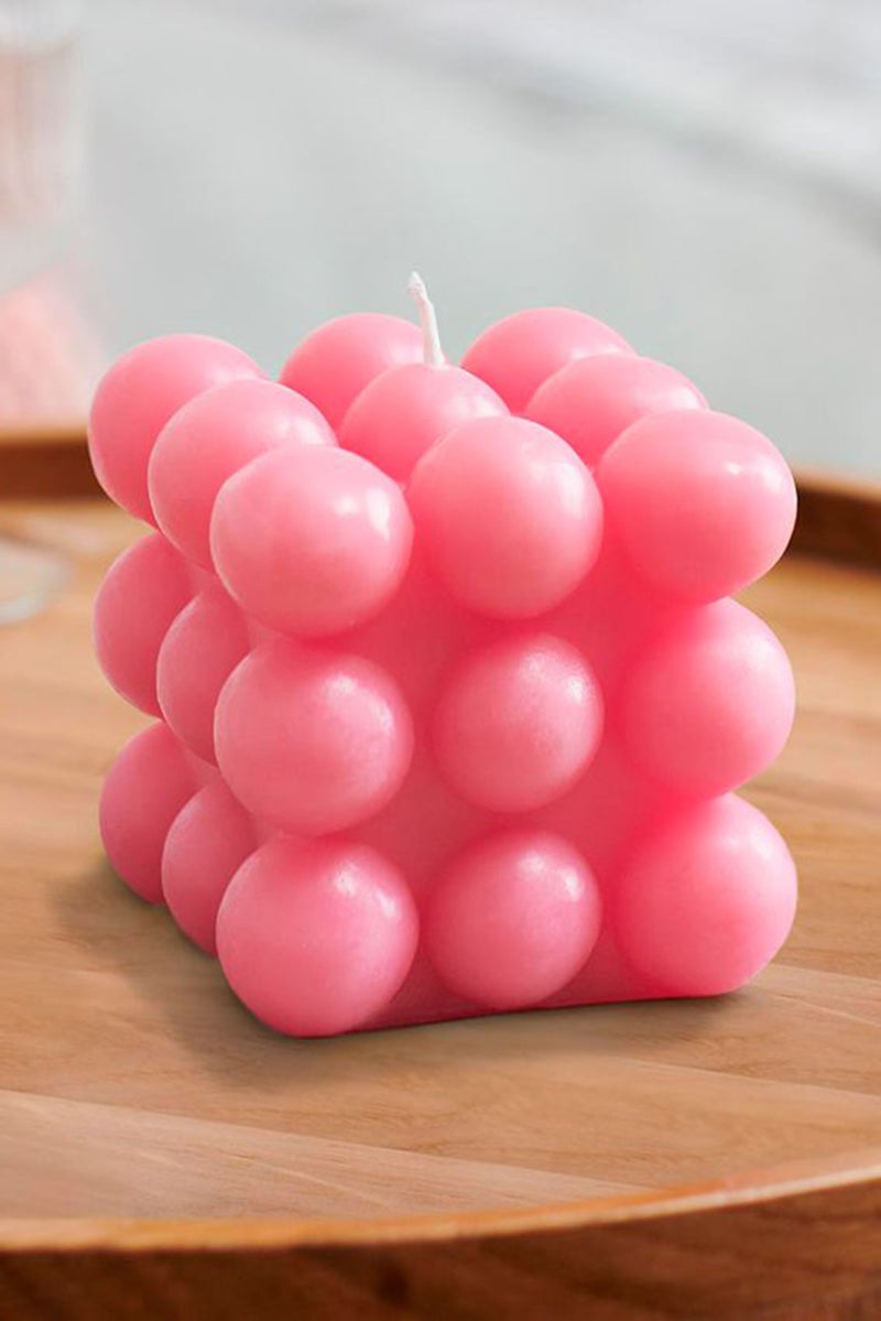 Tchibo 2 Pieces Bubble Candle 8 H x 8 L x 8 W cm, Pink - Image 1