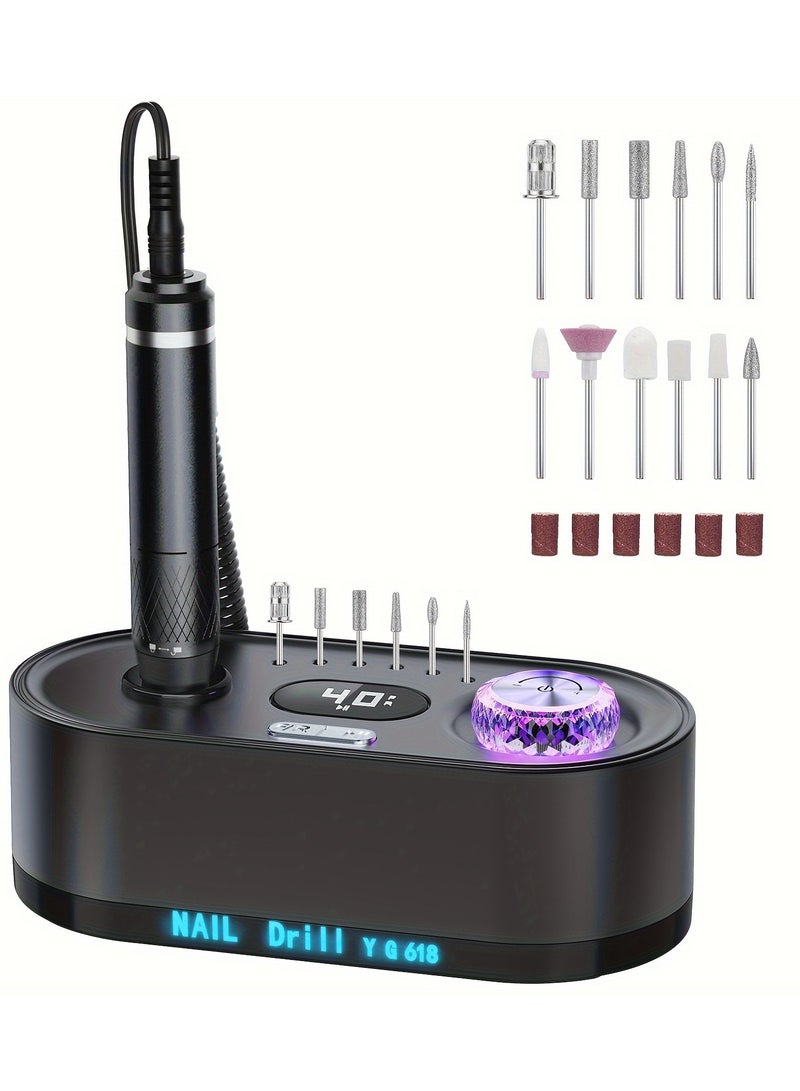 Electric Nail Drill Machine 40000RPM Professional Efile Nail Drill Kit - Image 1