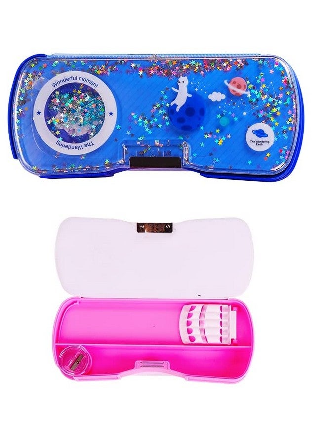 TEMSON Multifunctional Pencil Box for Kids, Cartoon Pencil Box, Kids Pencil Box for Boys & Girls, Pencil Box for Boys, Pop up Pencil Box (Sky Travel - Dark Blue)(KBX-7068C) - Image 2