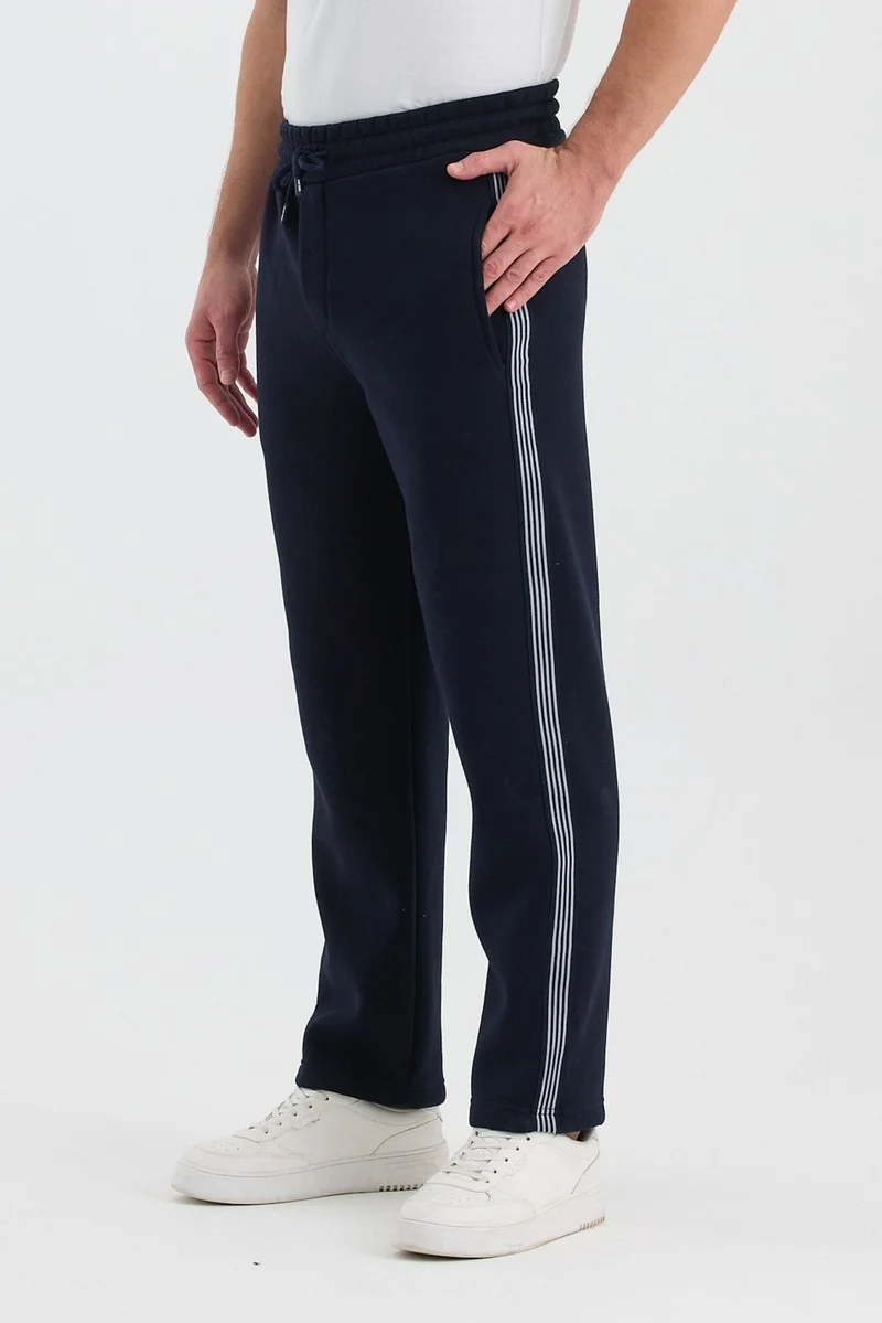Cool Tarz Men's Regular Stripe Detailed Lace-Up 3 Thread Sweatpants