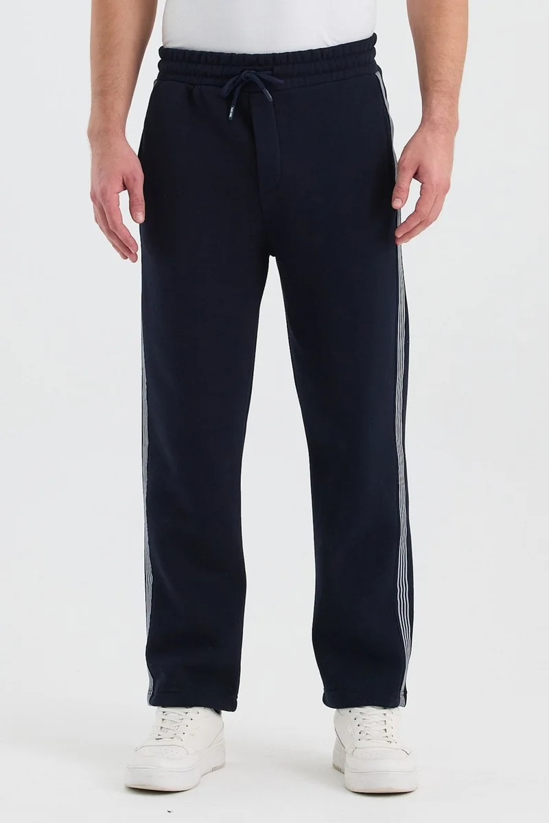 Cool Tarz Men's Regular Stripe Detailed Lace-Up 3 Thread Sweatpants