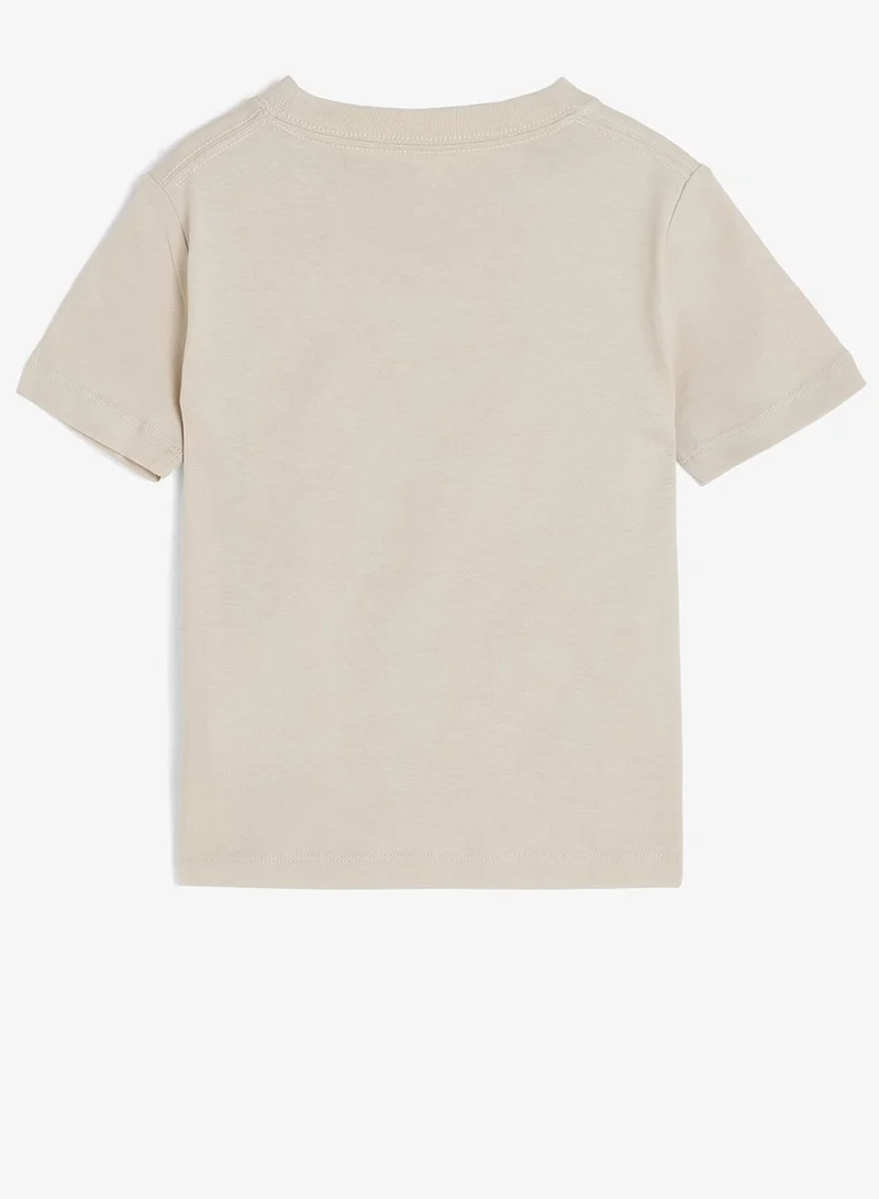 Calvin Klein Jeans OATMEAL 13-0401 TCX 2-Pack Monogram Logo T-Shirts for Men | Best Price UAE