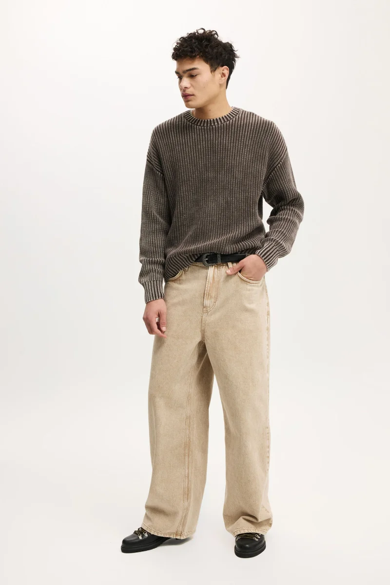 Cotton On WASHED BOX FIT CREW KNIT