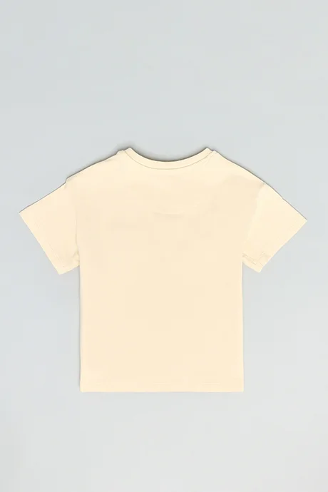 R&B Crocheted T-Shirt with Crew Neck and Short Sleeves