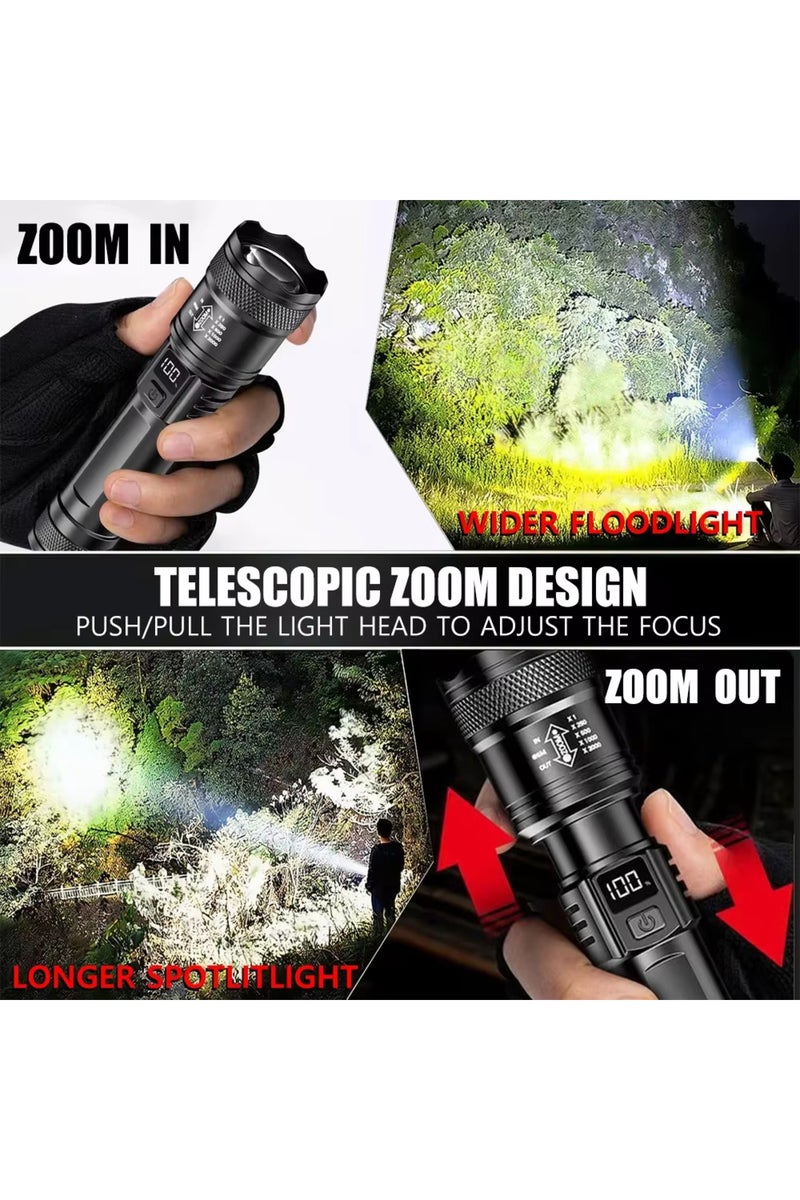 erorex S384-a High Strong Power Led Flashlights 300000lm Tactical Torch With Display Light Usb Charging Cam - Image 2