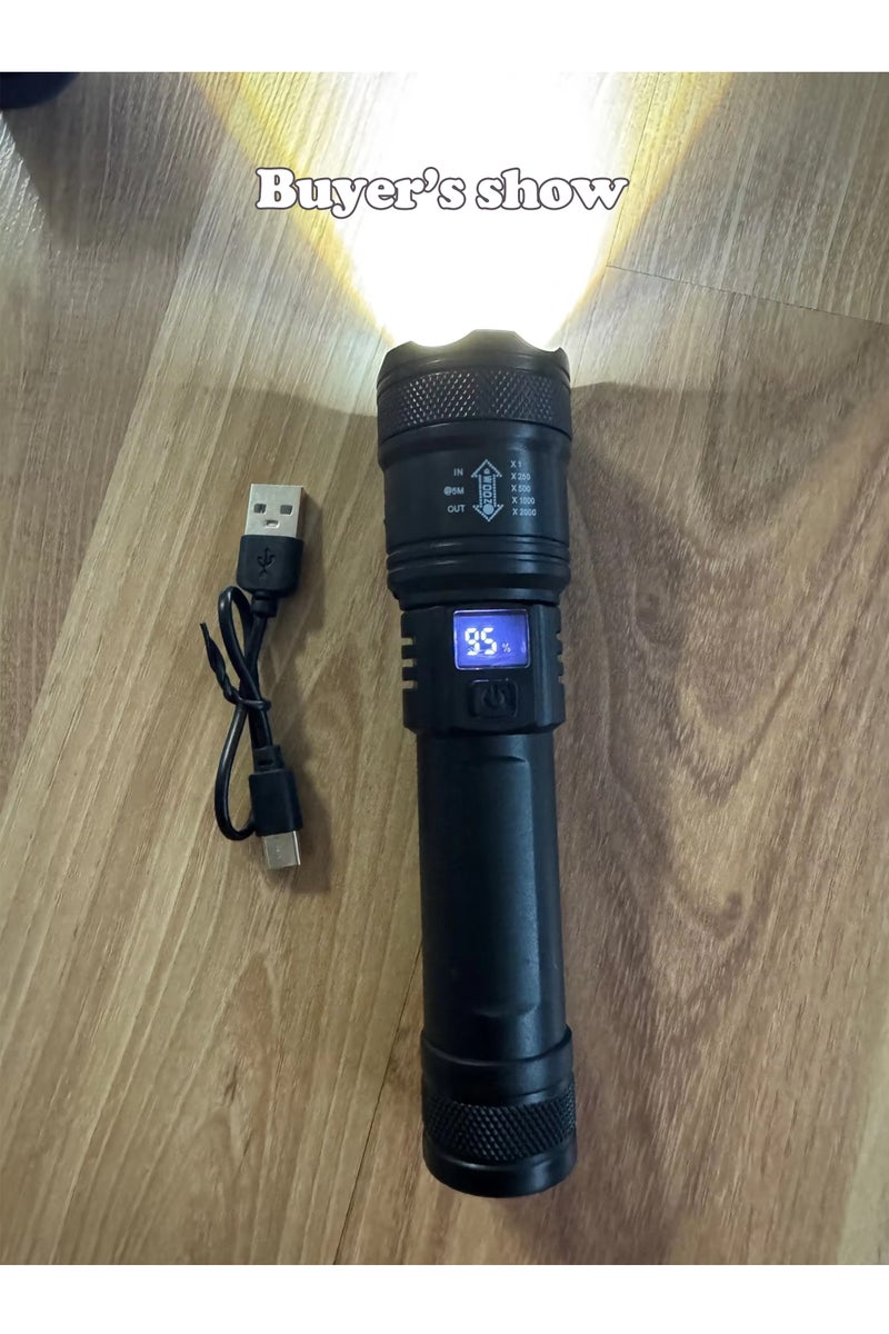 erorex S384-a High Strong Power Led Flashlights 300000lm Tactical Torch With Display Light Usb Charging Cam - Image 5