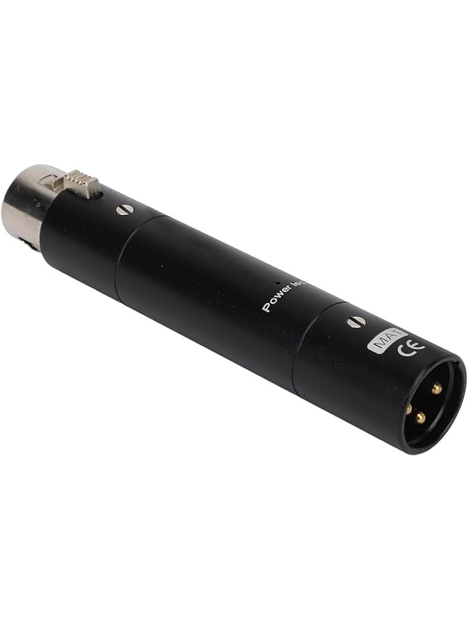 Inline Microphone Preamp 28dB Gain XLR 3 Pin Connector For Studio Recording Live Streaming Black - Image 1