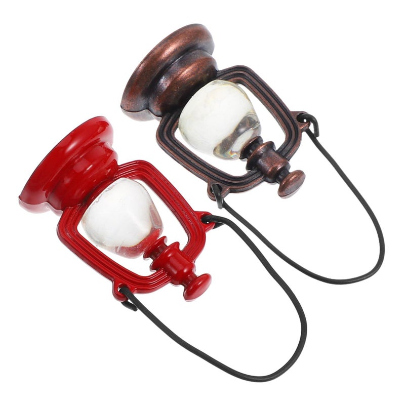 Vintage Miniature Kerosene Lamps Dollhouse Accessories With Realistic Details For DIY Scenes - Image 2