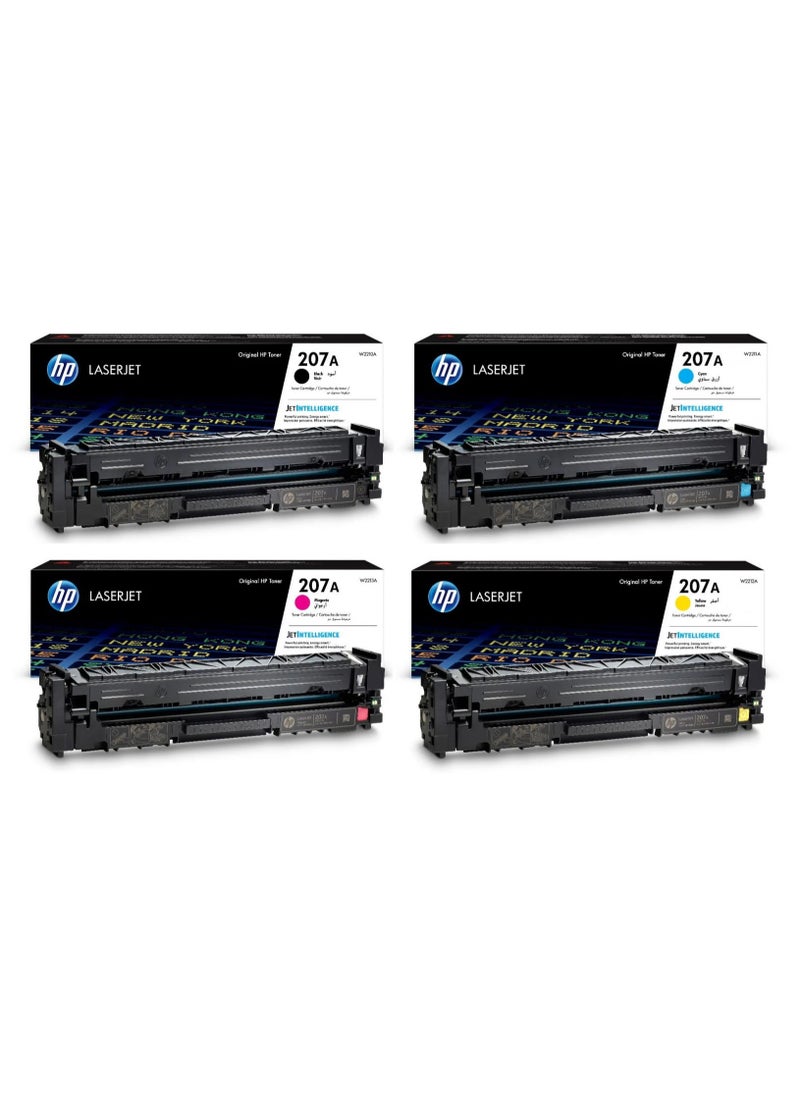 Pack of 4 HP 207A Original LaserJet Toner Cartridge | Works with HP Color Laserjet Pro M255 M282 M283 Black, Cyan, Yellow & Magenta - pzsku/Z8E2D3CF694C2C7E394F3Z/45/_/1734518628/dffc4d9f-0e3a-4519-8413-315b636fe8ec