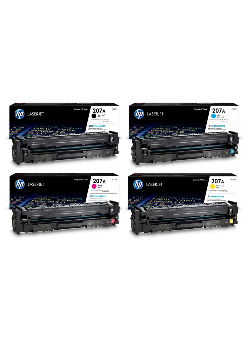 HP Toner Pack of 4 HP 207A Original LaserJet Toner Cartridge | Works with HP Color Laserjet Pro M255 M282 M283 Black, Cyan, Yellow & Magenta  - Image 1