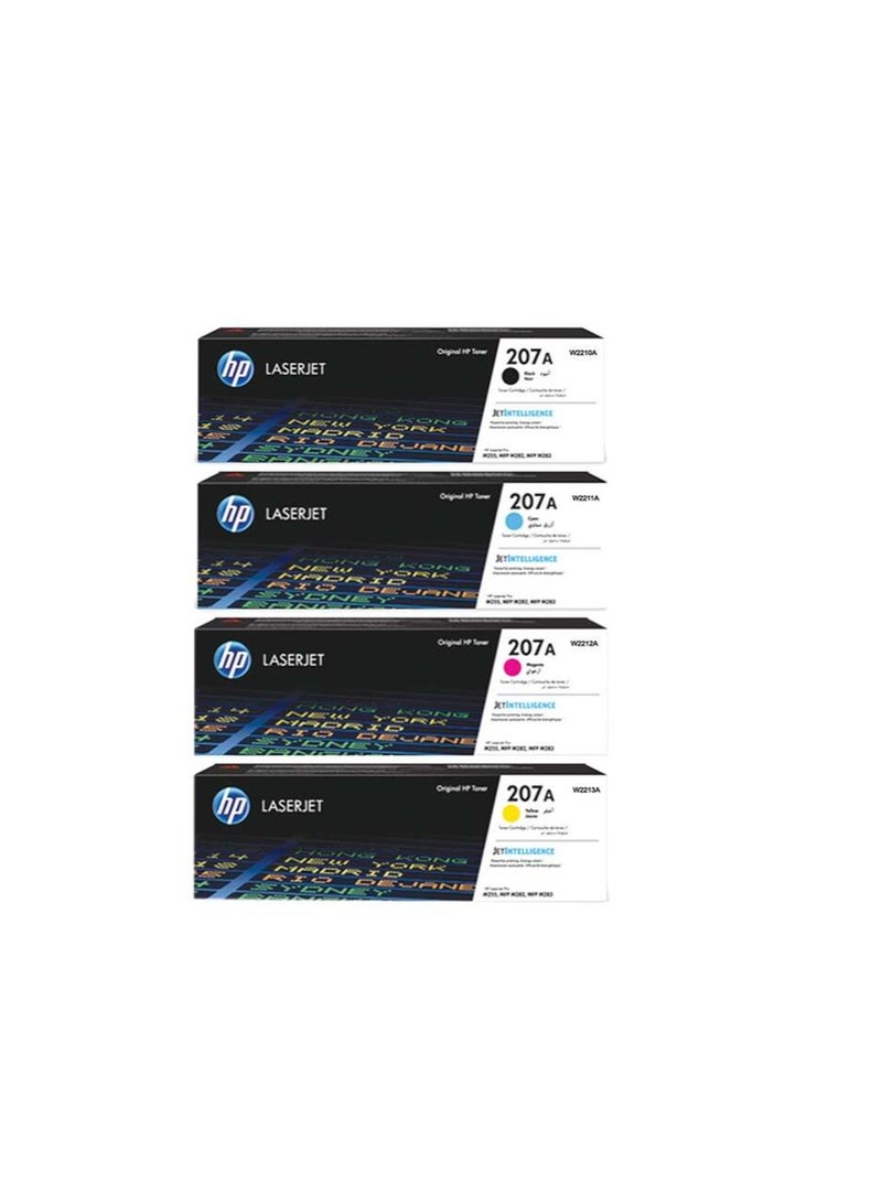 HP Toner Pack of 4 HP 207A Original LaserJet Toner Cartridge | Works with HP Color Laserjet Pro M255 M282 M283 Black, Cyan, Yellow & Magenta  - Image 2