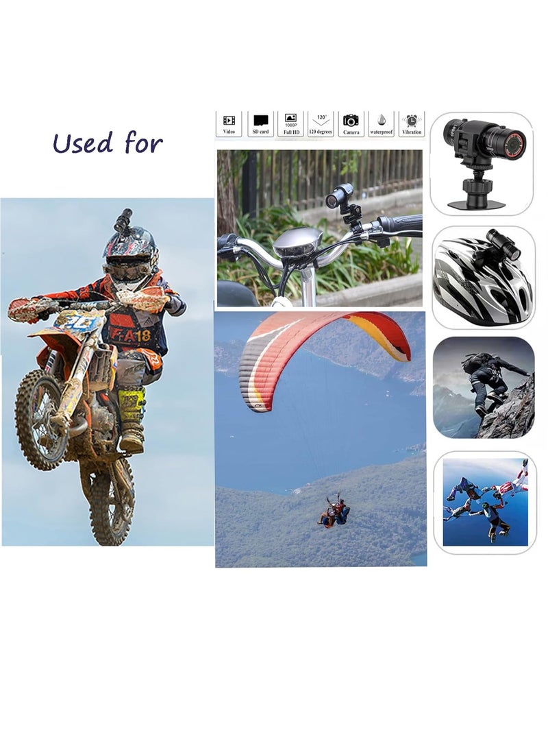 Bicycle Motorbike Helmet Camera, HD 1080P Sports Action Camera, Motorcycle Helmet Camera Waterproof Bike Video Camera, for Outdoor Wilderness (TF32G) - Image 3