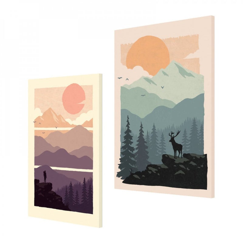 Marktna Two-piece canvas painting with a nature design - Image 2